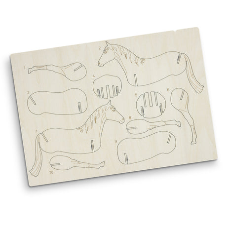 BRANDCRAFT Horse Wooden Model - Flat Sheet