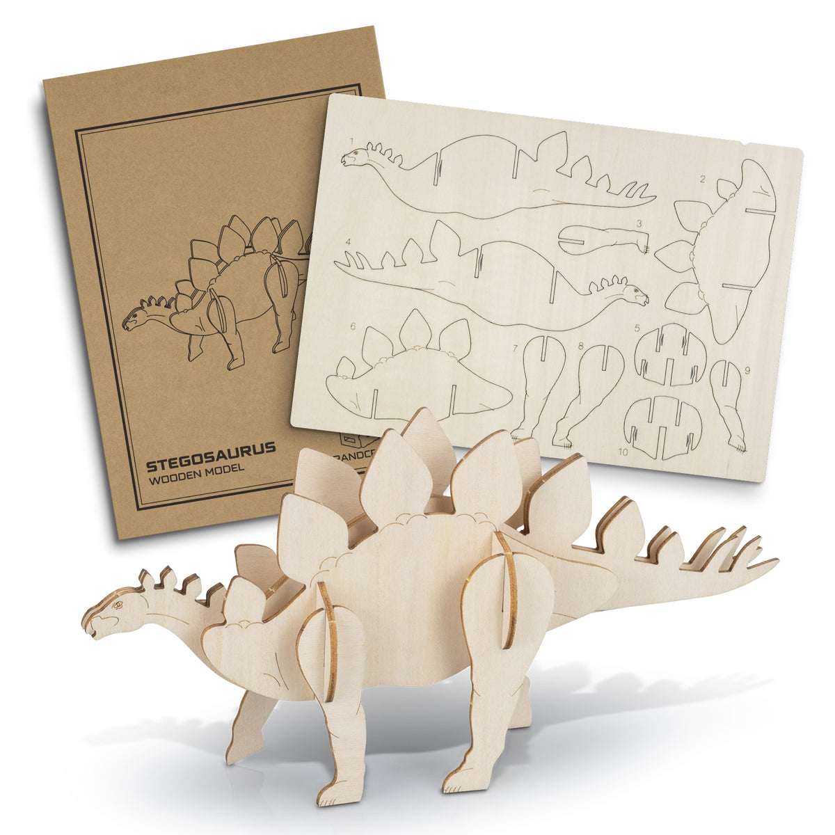 BRANDCRAFT Stegosaurus Wooden Model - Main