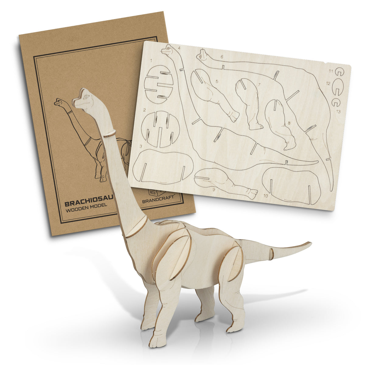 BRANDCRAFT Brachiosaurus Wooden Model - Main