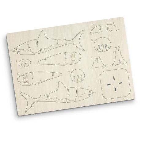 BRANDCRAFT Shark Wooden Model - Flat Sheet