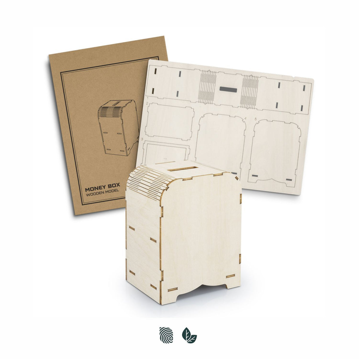 BRANDCRAFT Money Box Wooden Model - Impact Aware