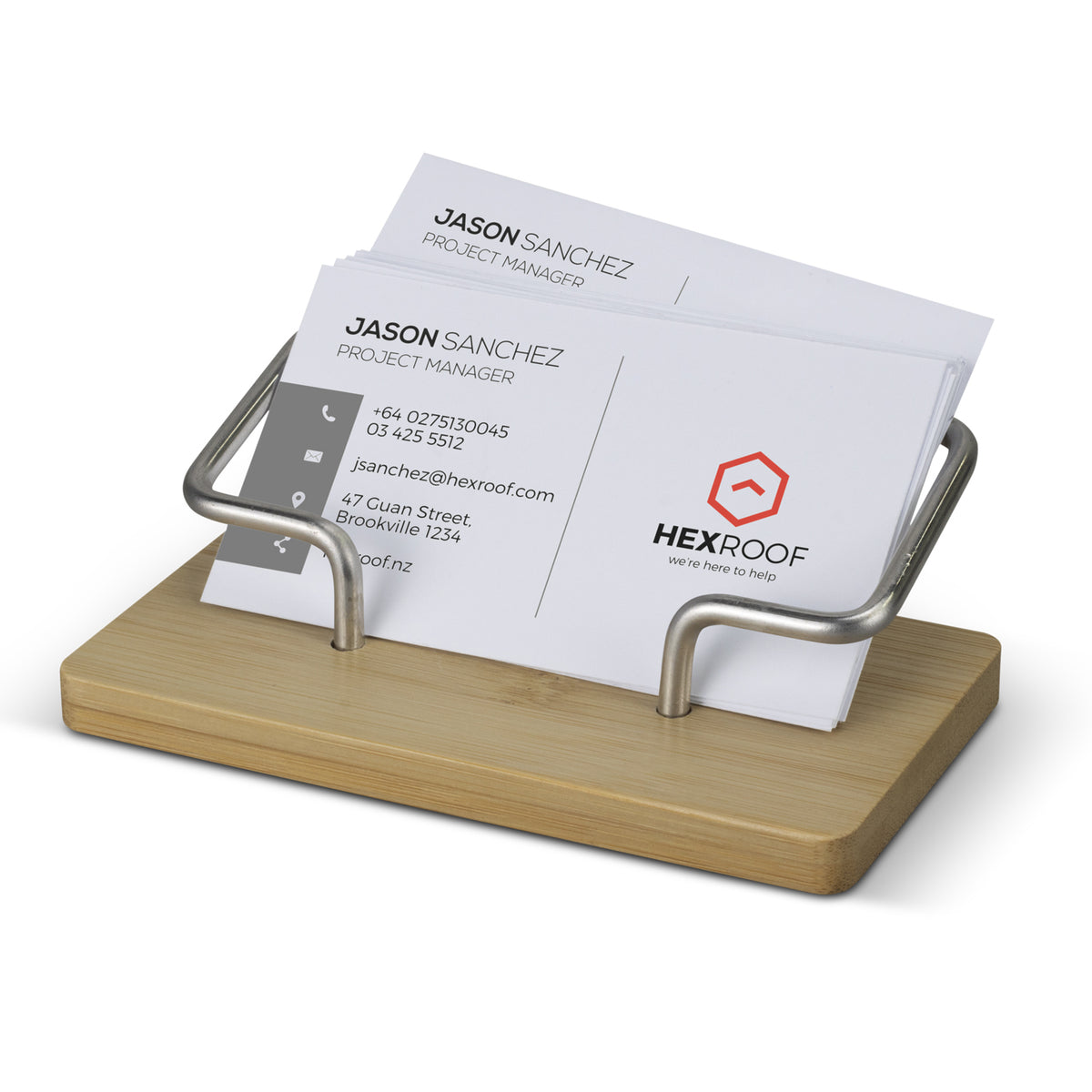 Bamboo Business Card Stand - Detail