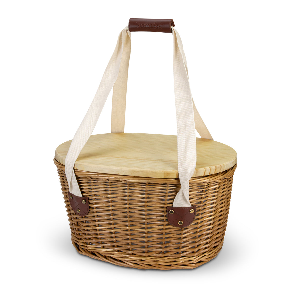 Keepsake Picnic Cooler Basket - Natural