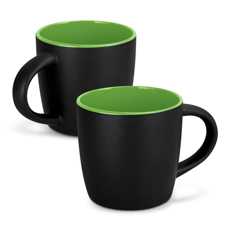 Mocha Coffee Mug - Two-Tone - Black/Bright Green