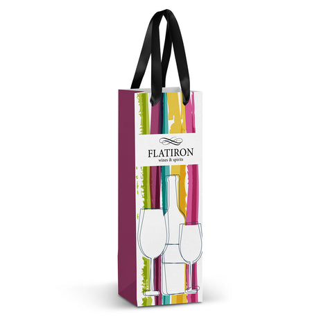Champagne Ribbon Handle Paper Bag - Full Colour - Main