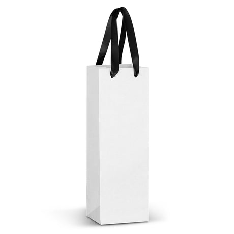 Champagne Ribbon Handle Paper Bag - Full Colour - White