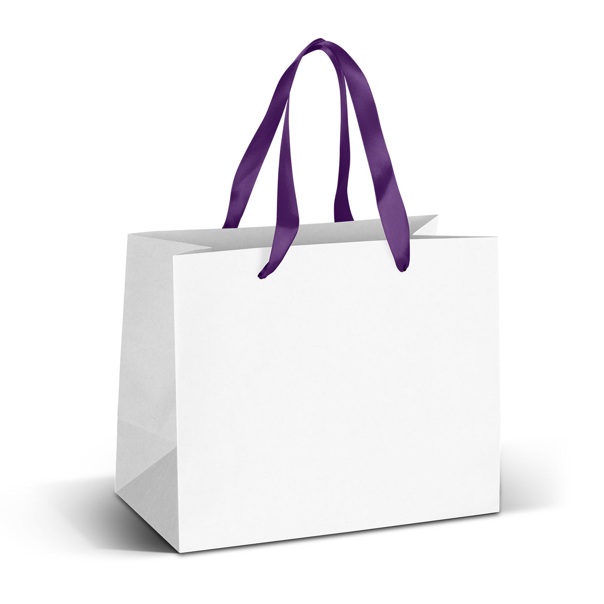 Medium Ribbon Handle Paper Bag - Full Colour - White
