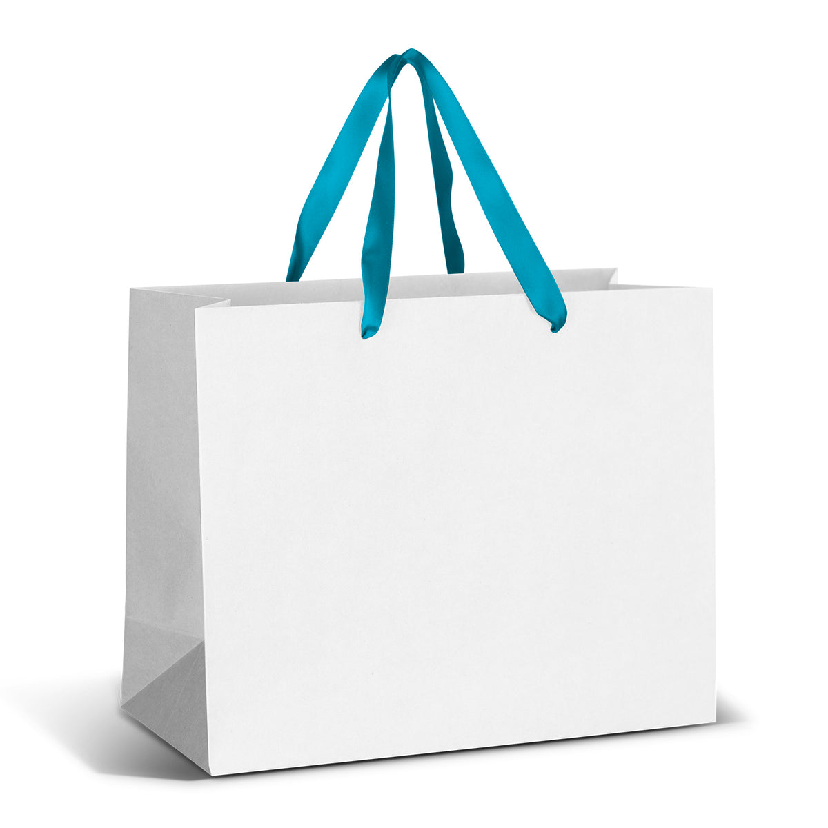 Large Ribbon Handle Paper Bag - Full Colour - White