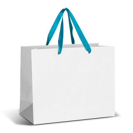 Large Ribbon Handle Paper Bag - Full Colour - White