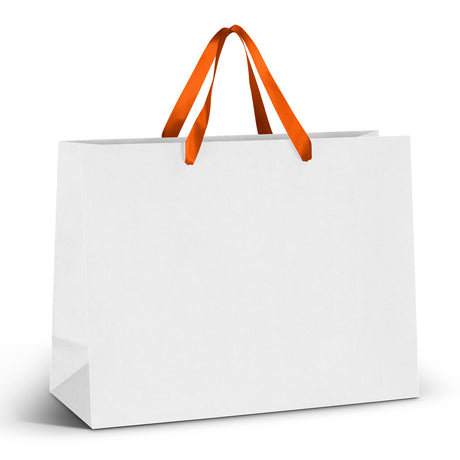 Extra Large Ribbon Handle Paper Bag - Full Colour - White