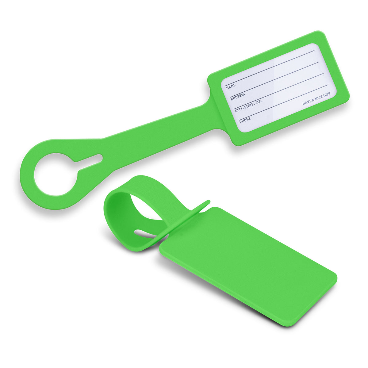 Silicone Luggage Tag - Bright Green
