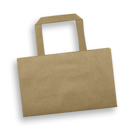 Small Flat Handle Paper Bag Landscape - Natural