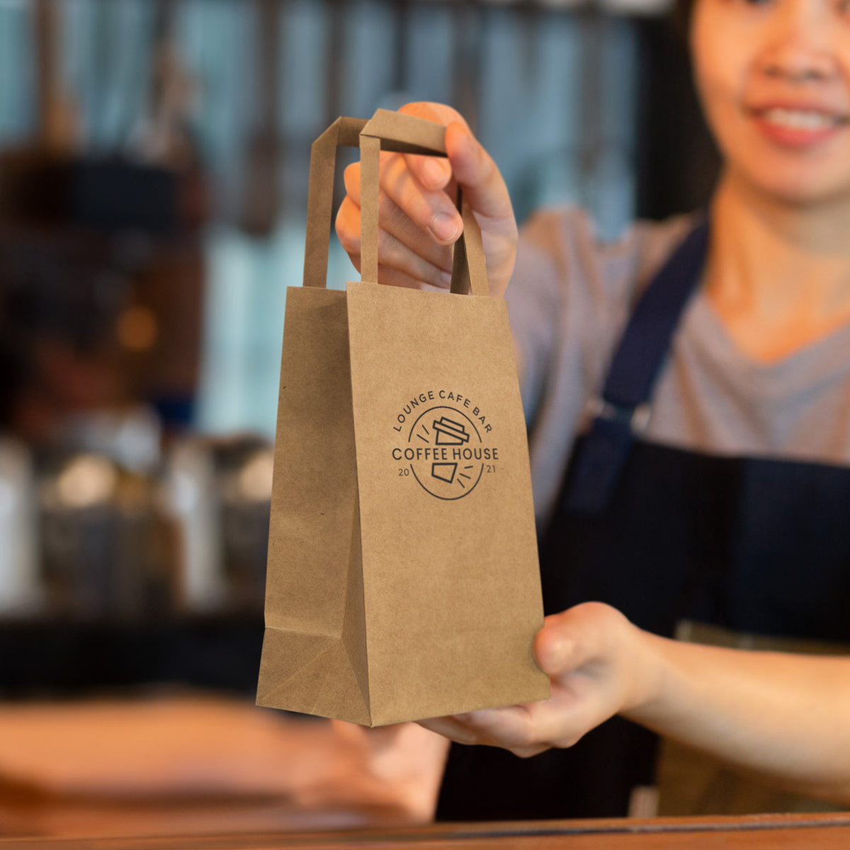Small Flat Handle Paper Bag Portrait - Feature