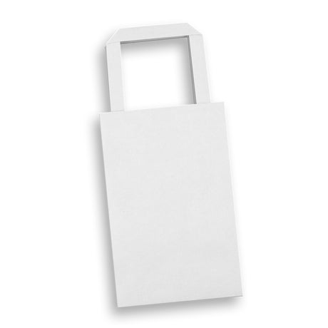 Small Flat Handle Paper Bag Portrait - White