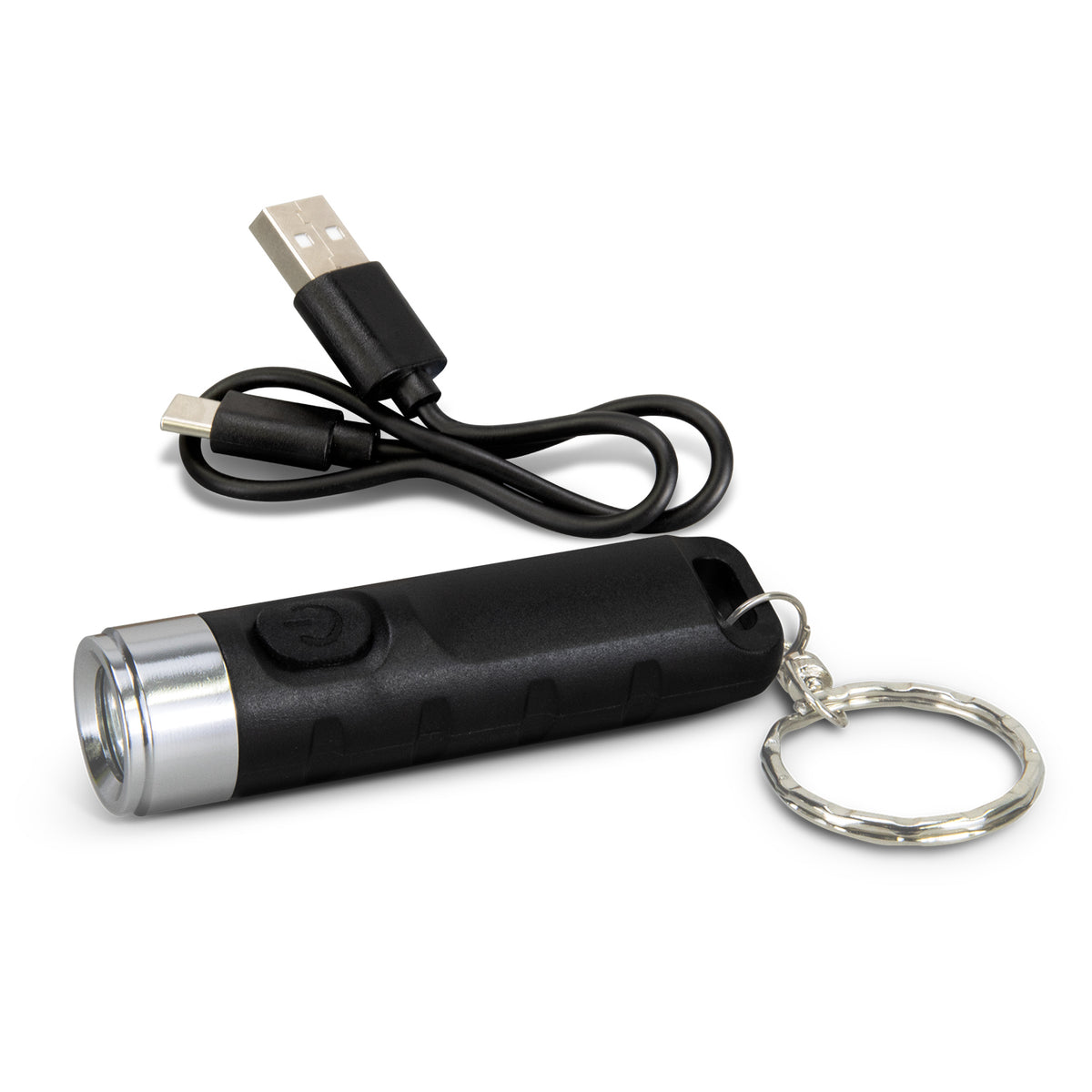 Rechargeable Torch Key Ring - Black