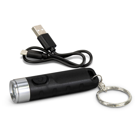 Rechargeable Torch Key Ring - Black
