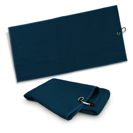 Waffle Golf Towel - Navy