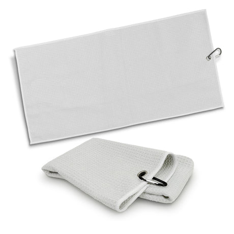 Waffle Golf Towel - White