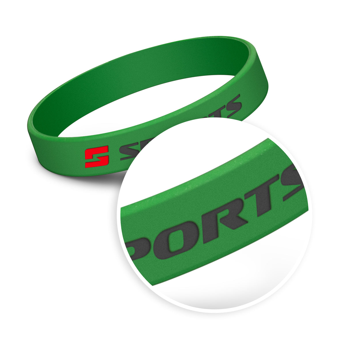 Kids Silicone Wrist Band - Debossed - Print Detail