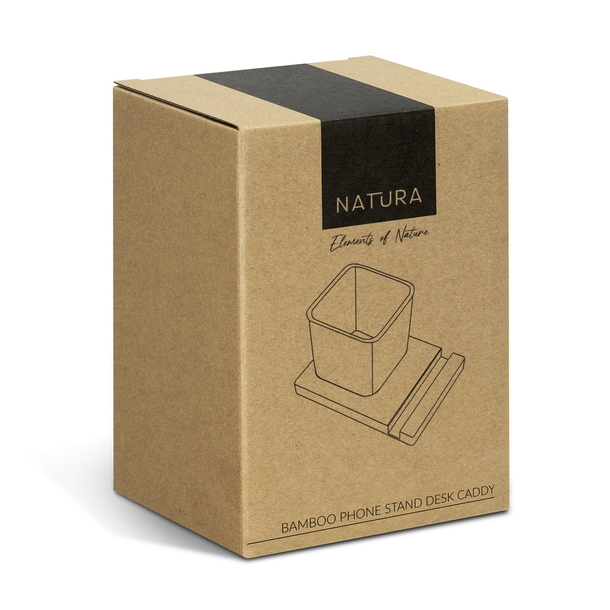 NATURA Bamboo Phone Stand Desk Caddy - Gift Box