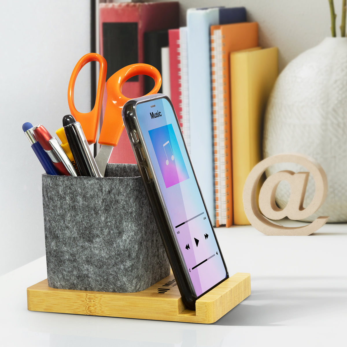 NATURA Bamboo Phone Stand Desk Caddy - Feature