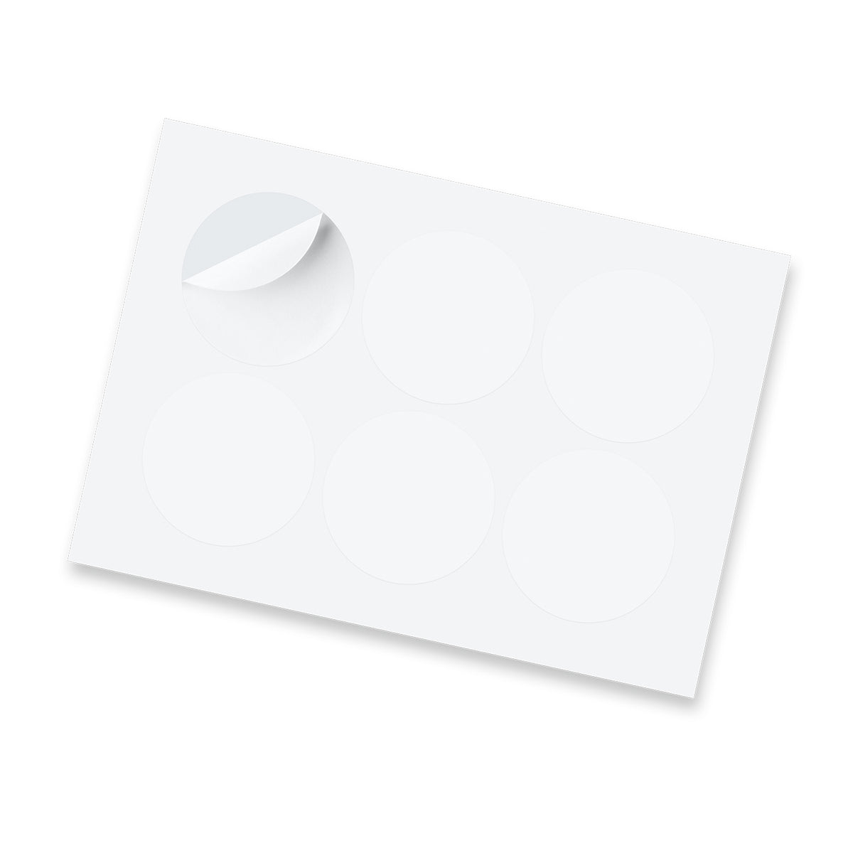 Sticker Sheet 80mm Circle - Gloss - White