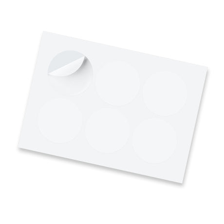Sticker Sheet 80mm Circle - Gloss - White