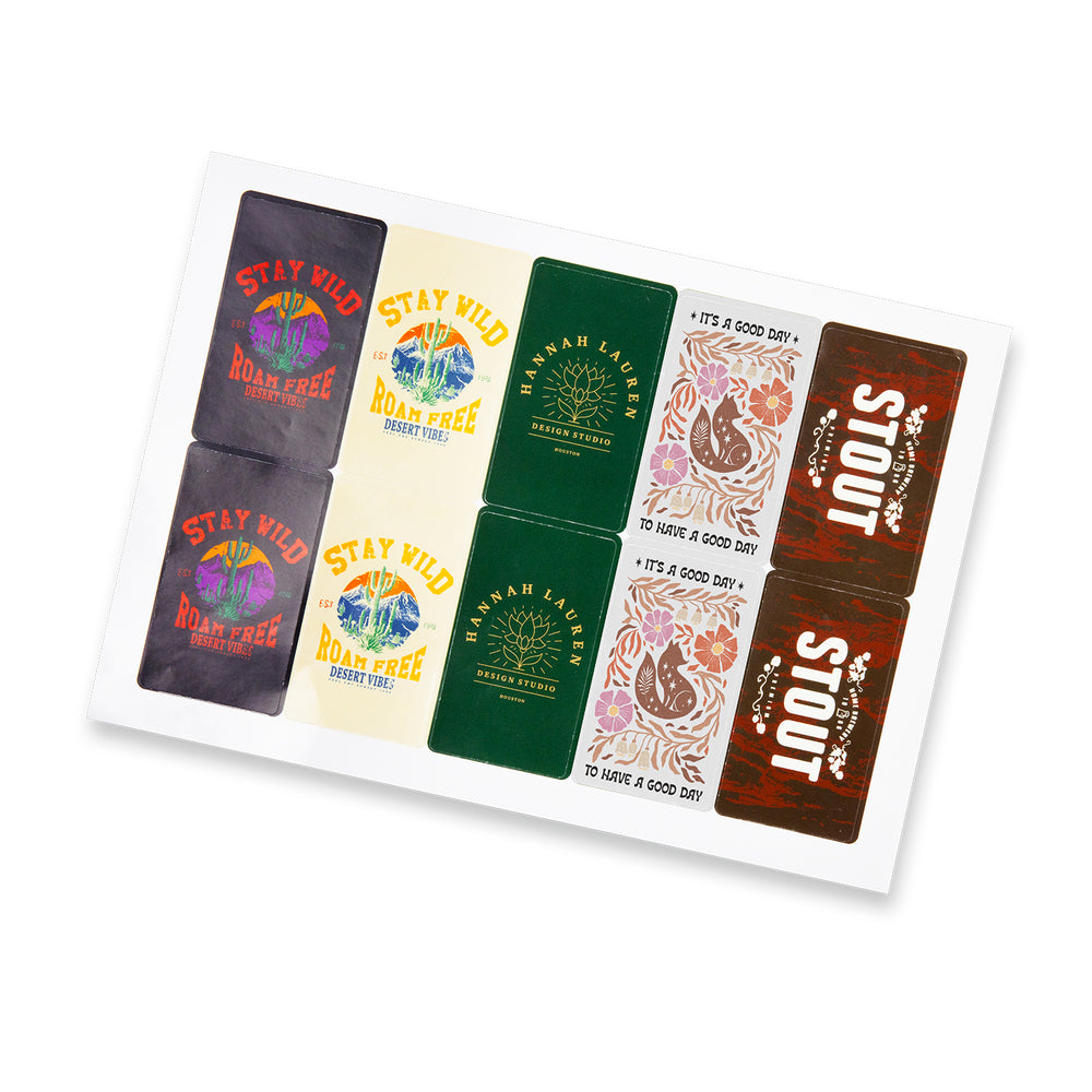 Sticker Sheet 88 x 50mm Rectangle - Gloss - Main
