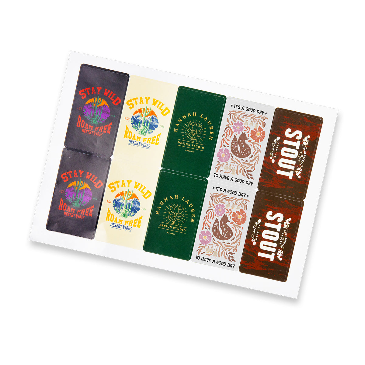 Sticker Sheet 88 x 50mm Rectangle - Gloss - Main