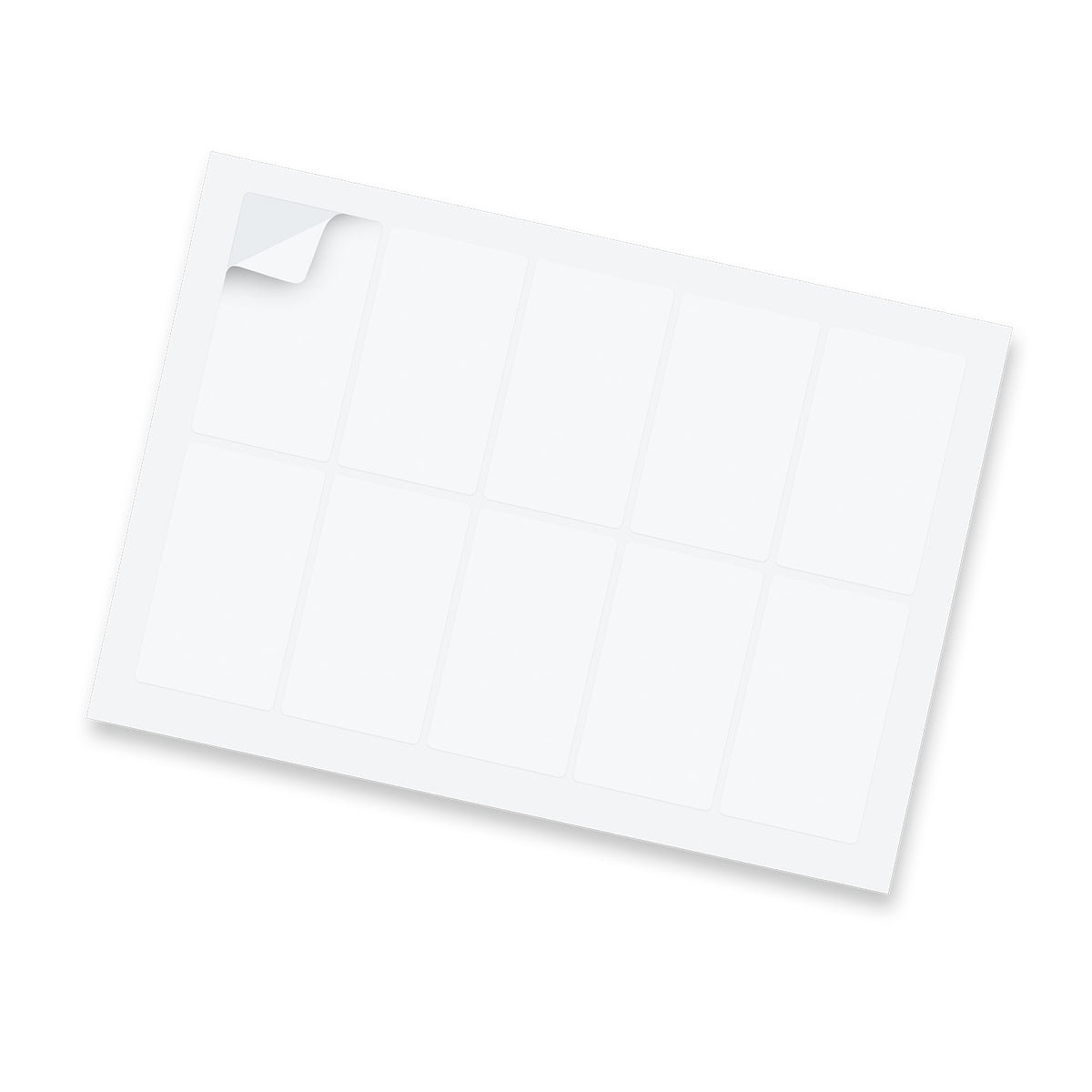 Sticker Sheet 88 x 50mm Rectangle - Gloss - White