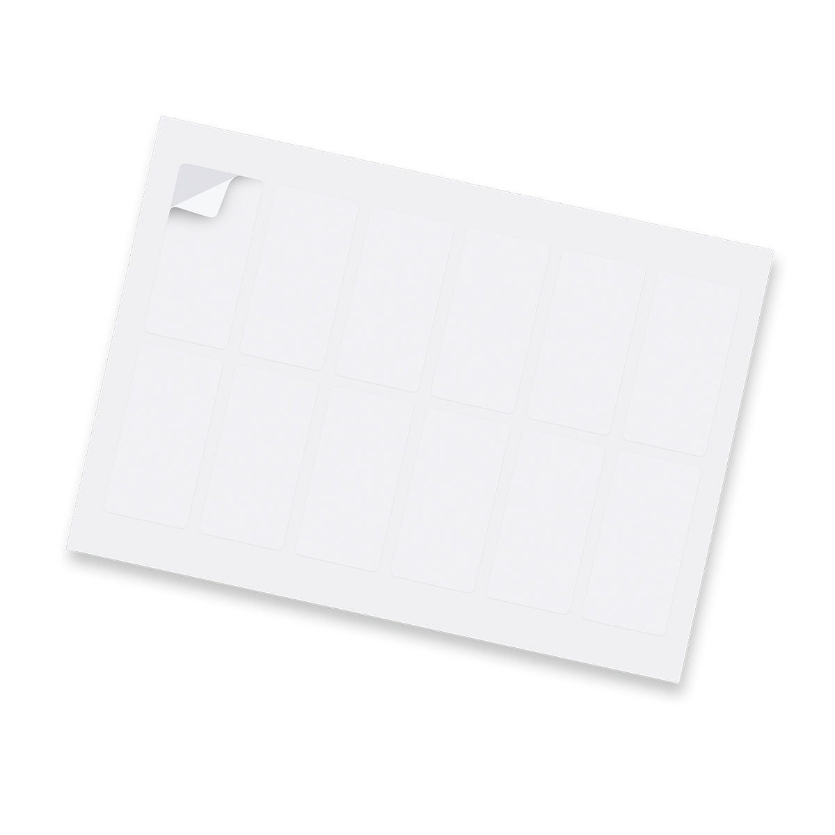 Sticker Sheet 40 x 80mm Rectangle - Matte - White