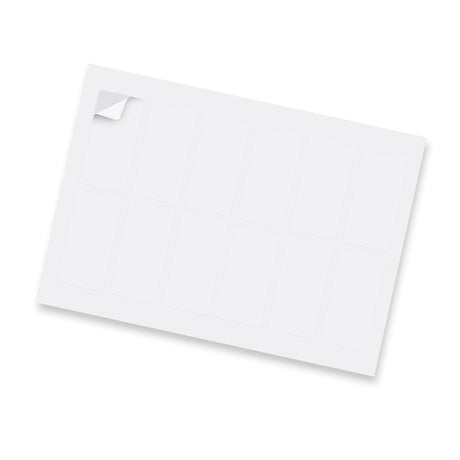 Sticker Sheet 40 x 80mm Rectangle - Matte - White