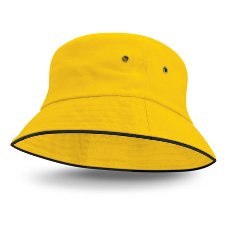 Bondi Bucket Hat - Black Sandwich Trim - Sale - Yellow/Black