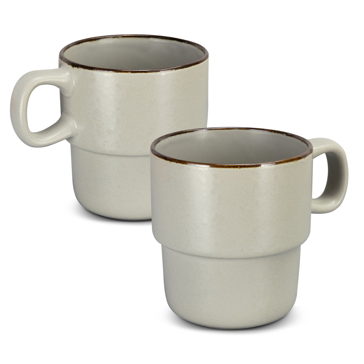 Keepsake Stackable Coffee Cup - Set of 2 - Beige