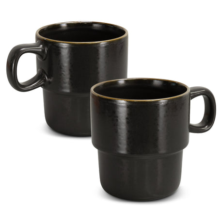 Keepsake Stackable Coffee Cup - Set of 2 - Charcoal