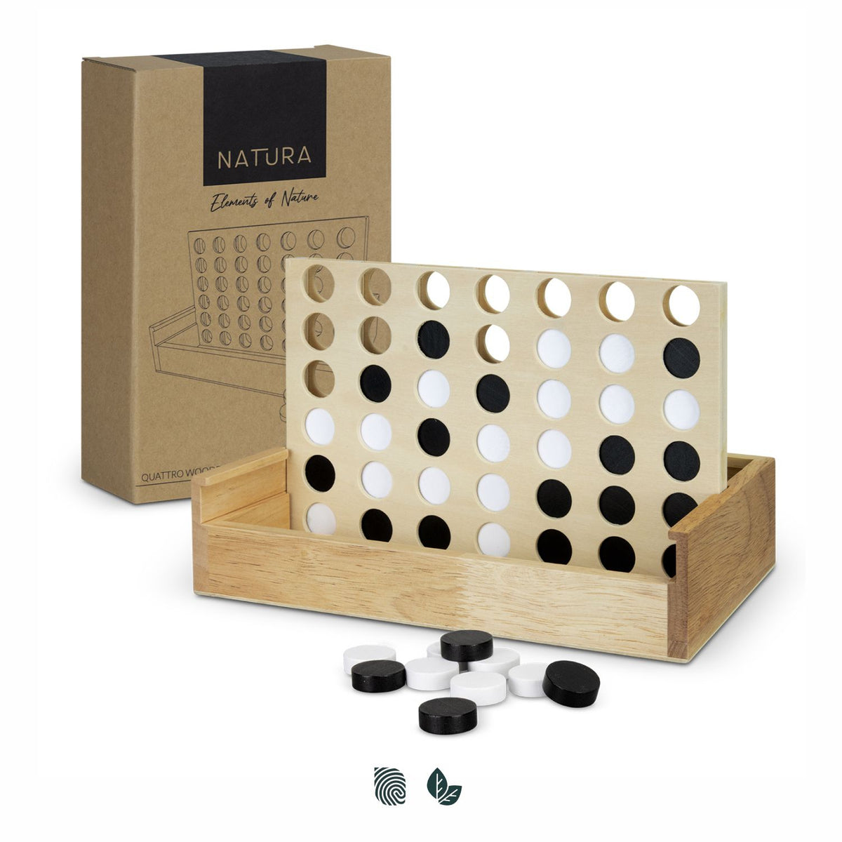 NATURA Quattro Wooden Four-in-a-Row Game - Impact Aware