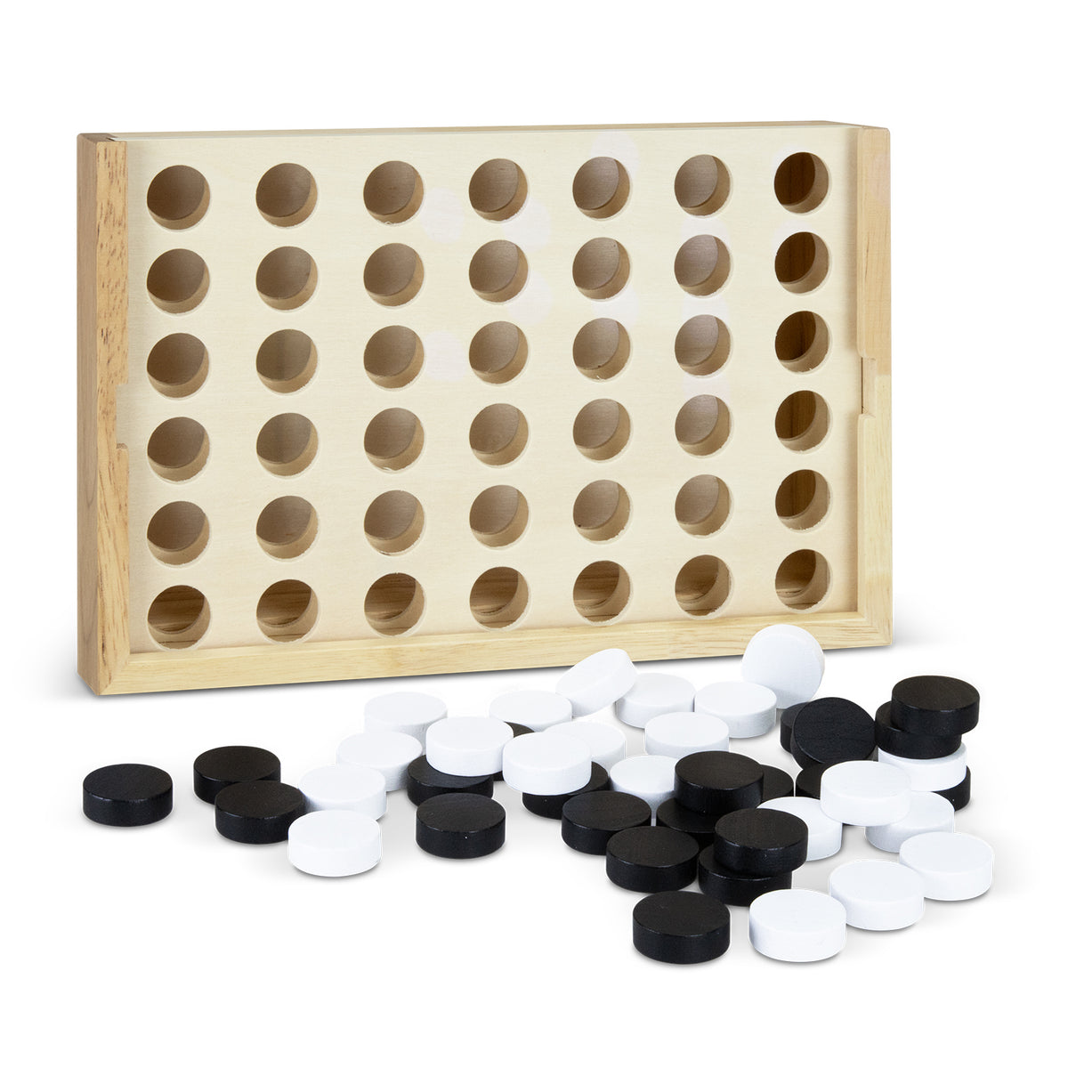 NATURA Quattro Wooden Four-in-a-Row Game - Natural