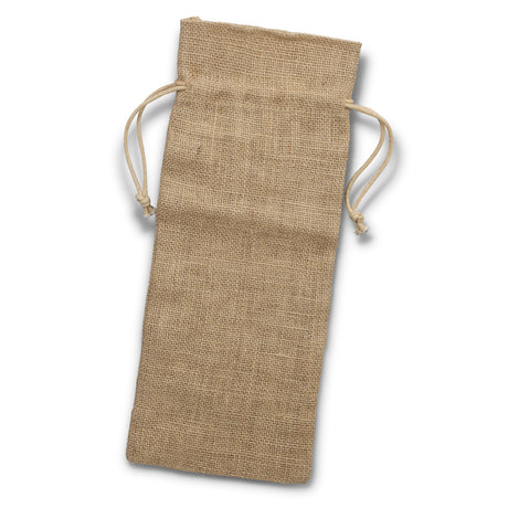 Jute Wine Drawstring Bag - Sale - Natural