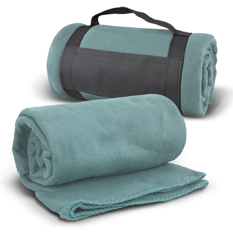 Glasgow Fleece Blanket with Strap - Sale - Grey
