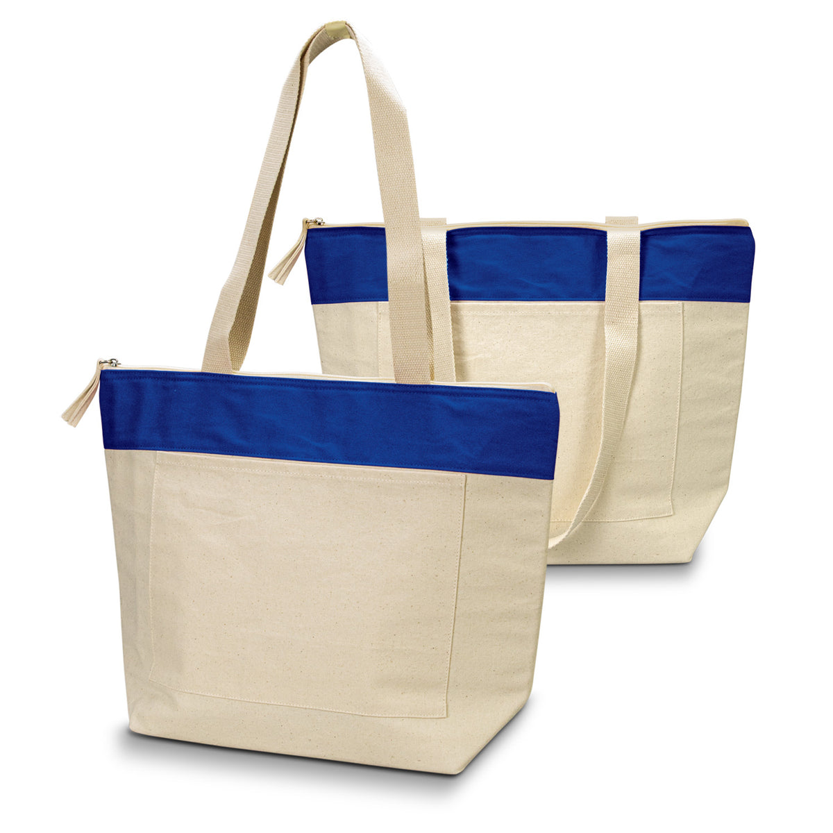 Emporium Cotton Cooler Tote - Natural/Reflex Blue