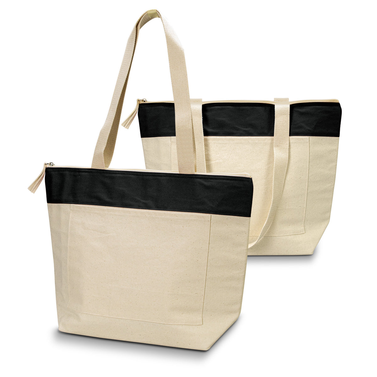 Emporium Cotton Cooler Tote - Natural/Black