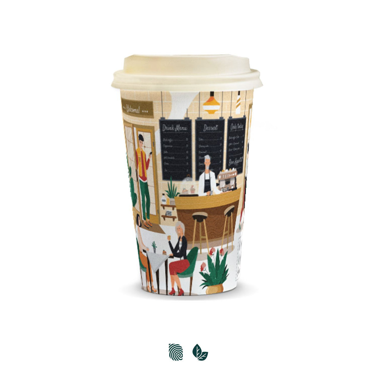 Compostable Paper Coffee Cup - 350ml - Impact Aware