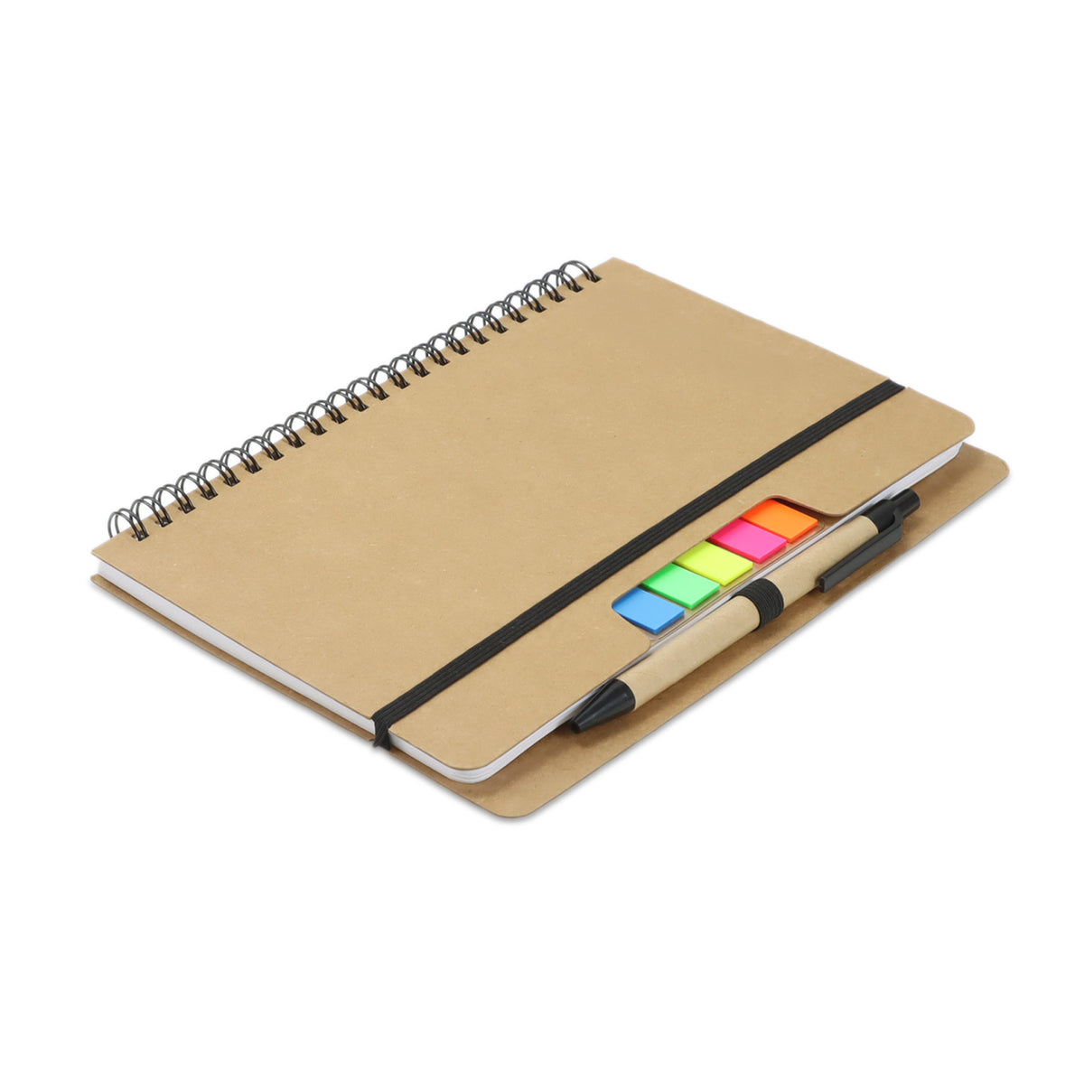 Kraft Notebook with Notes and Flags - Natural/Black