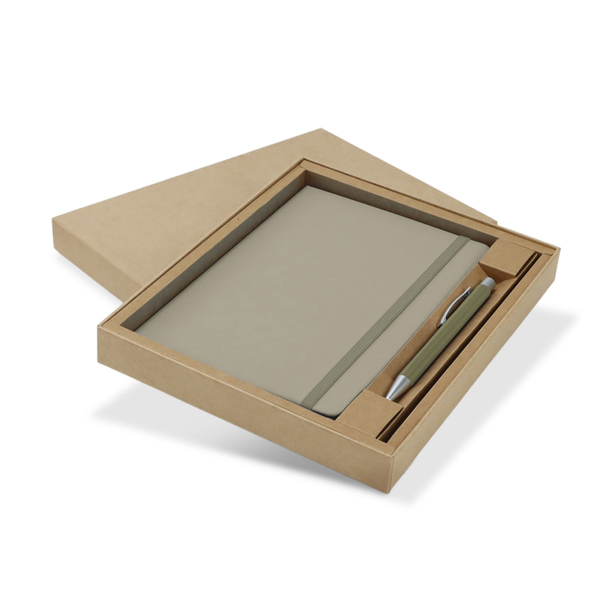 Omega Fashion Notebook and Pen Gift Set - Ecru