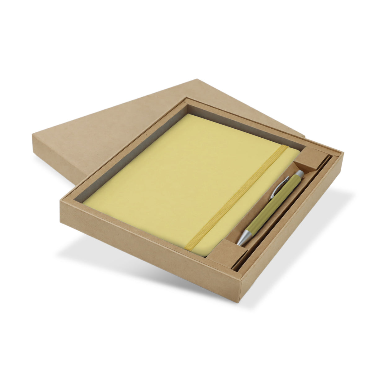 Omega Fashion Notebook and Pen Gift Set - Pale Yellow