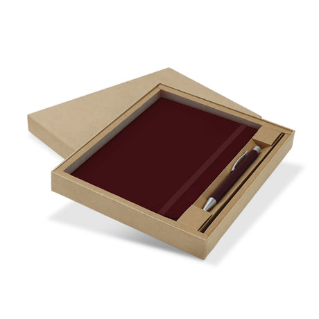Omega Fashion Notebook and Pen Gift Set - Burgundy