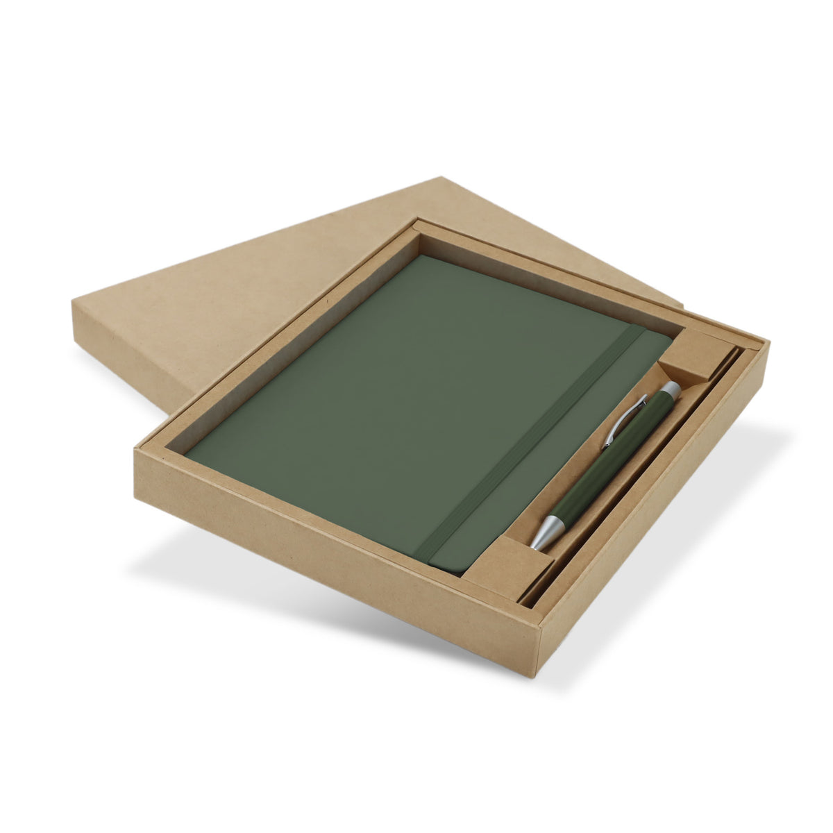 Omega Fashion Notebook and Pen Gift Set - Olive