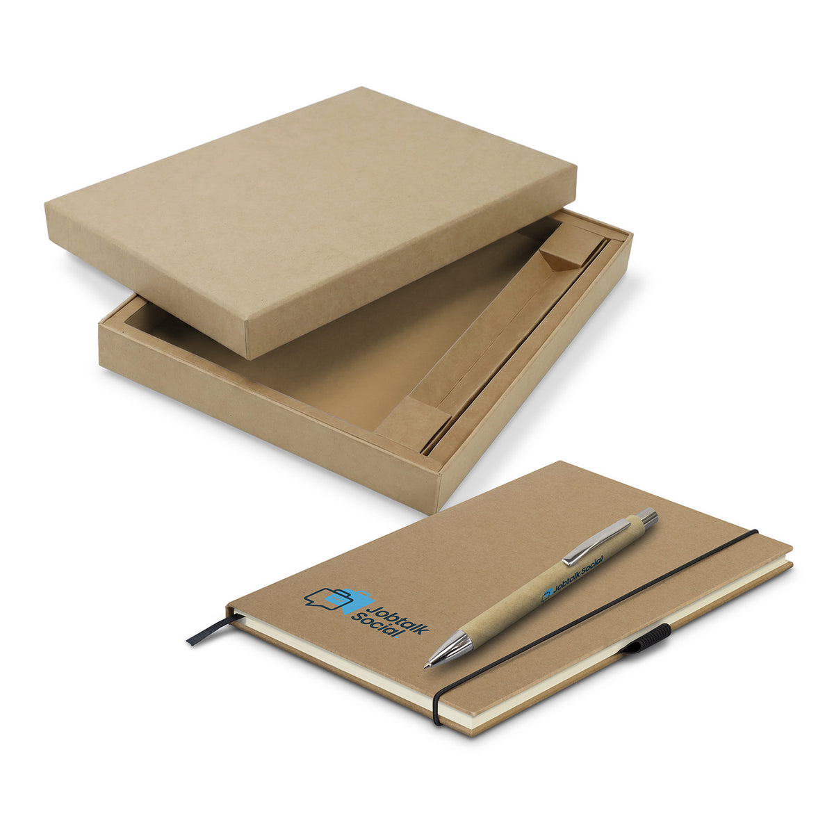 Kraft Notebook and Pen Gift Set - Branding
