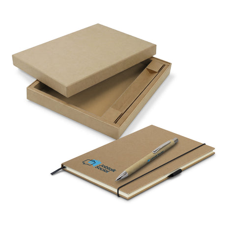 Kraft Notebook and Pen Gift Set - Branding