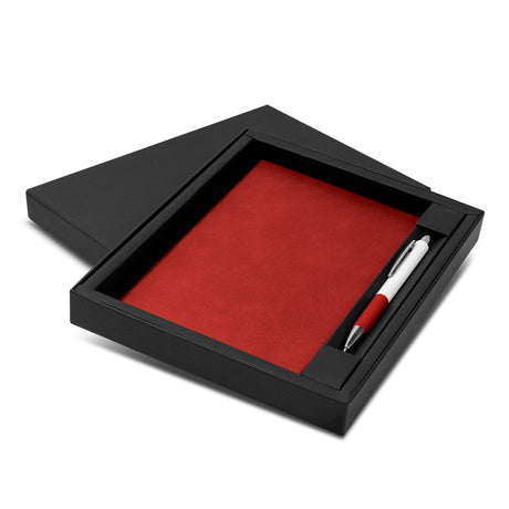 Genoa Notebook and Pen Gift Set - Red